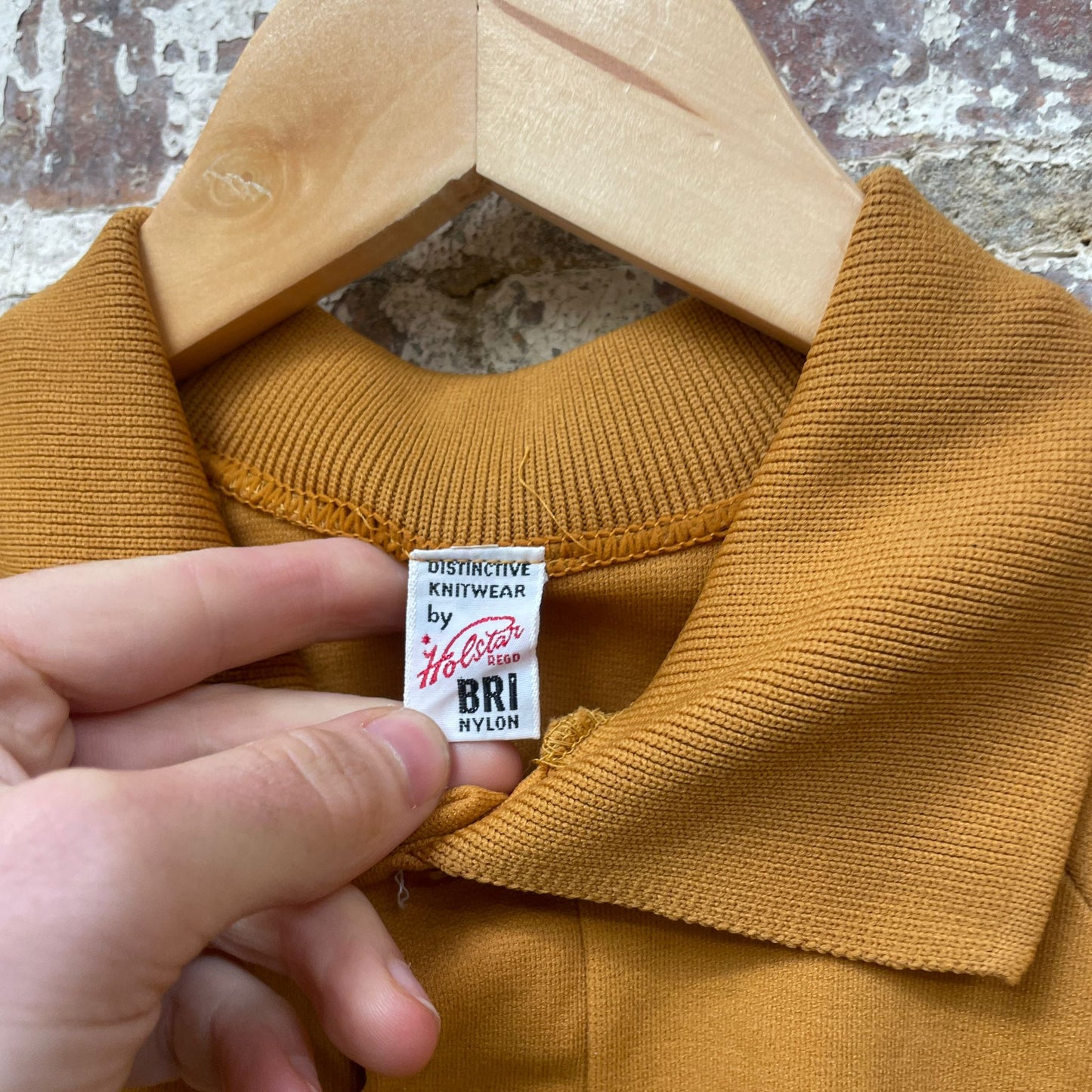 Vintage 1960s 1970s Mustard British Polo Shirt Top