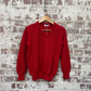 Vintage 1970s 1980s Red Knitted Jumper