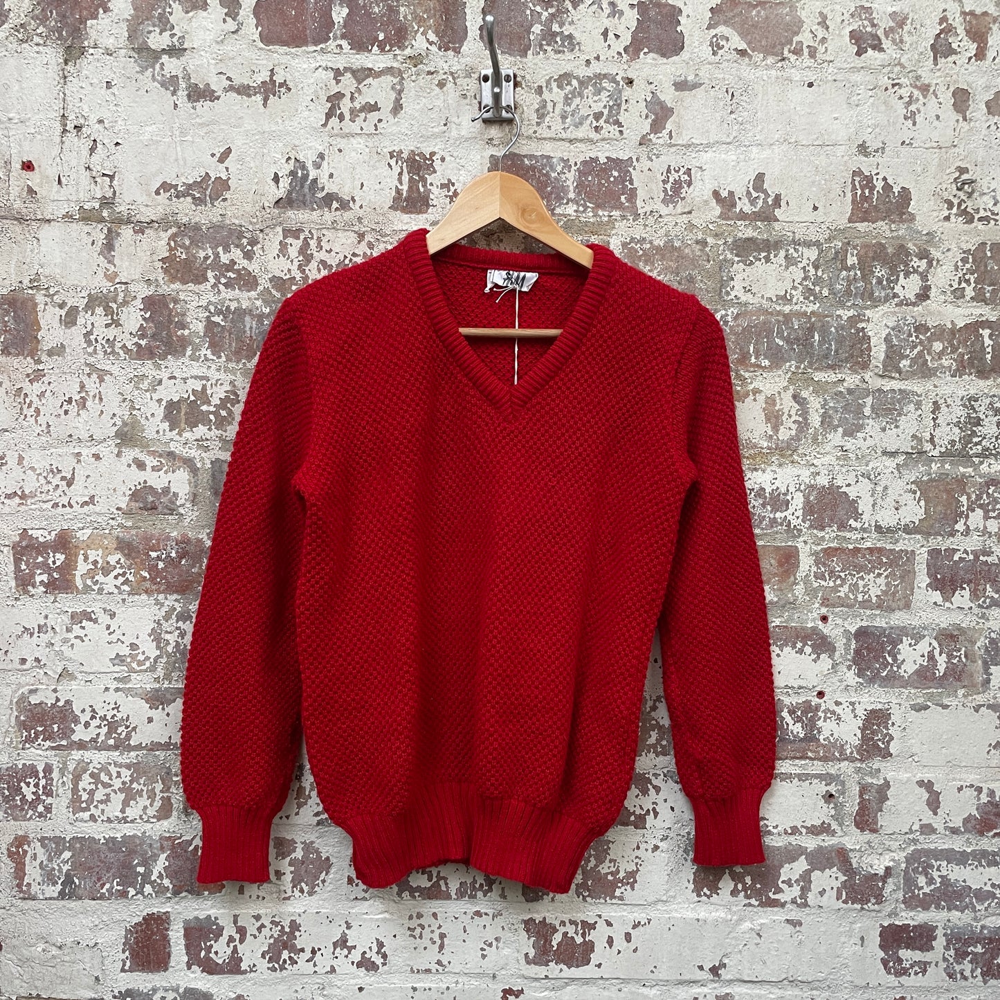 Vintage 1970s 1980s Red Knitted Jumper