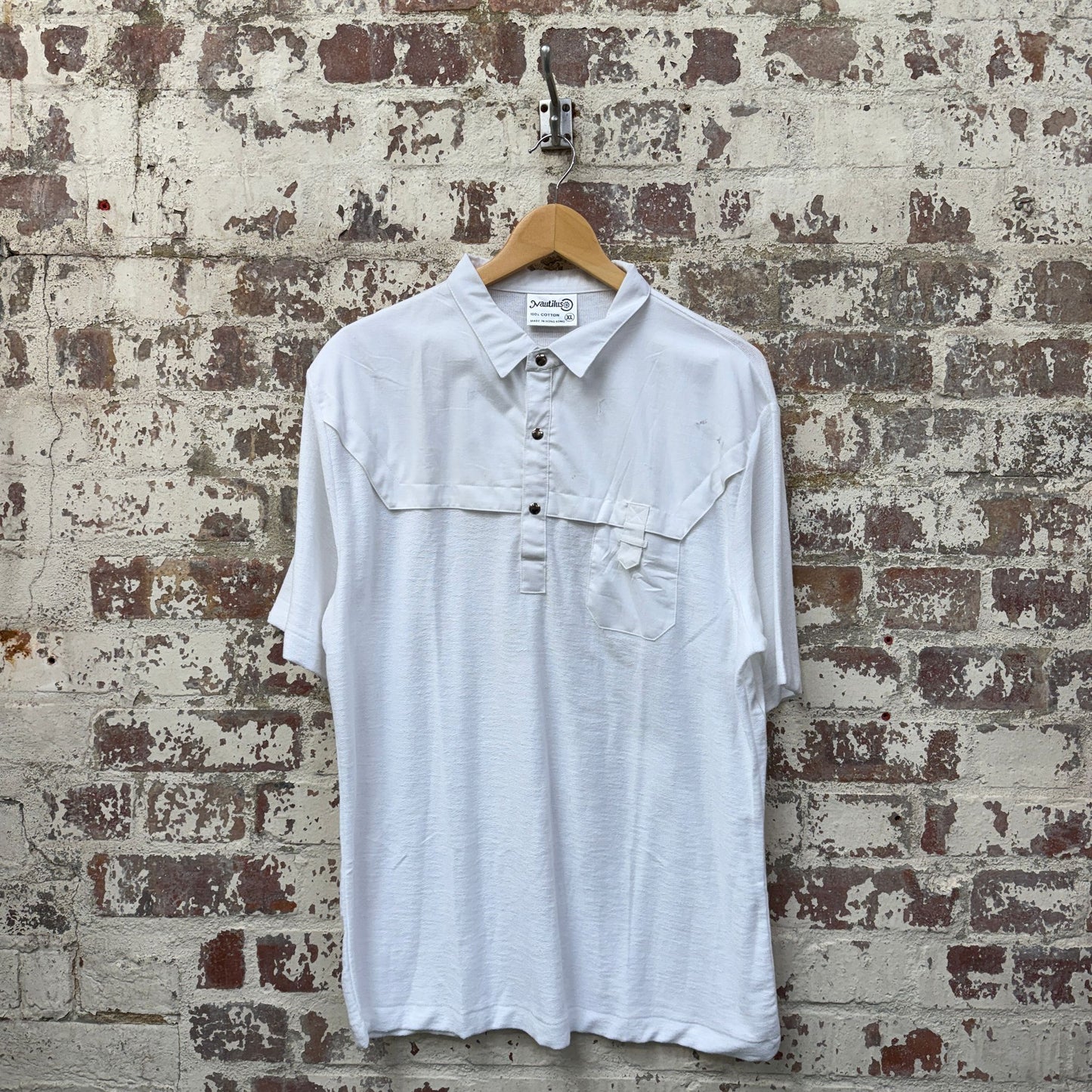 1980s White Cotton Polo Shirt