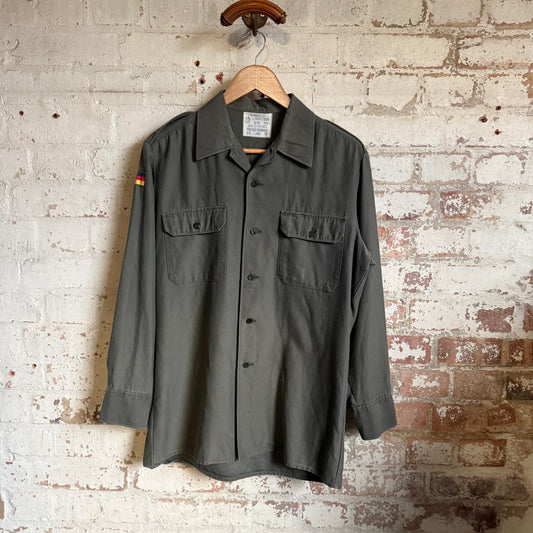 1980s Khaki Green German Military Shirt