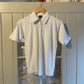 1960s white British Waffle Knitted Polo Shirt Top