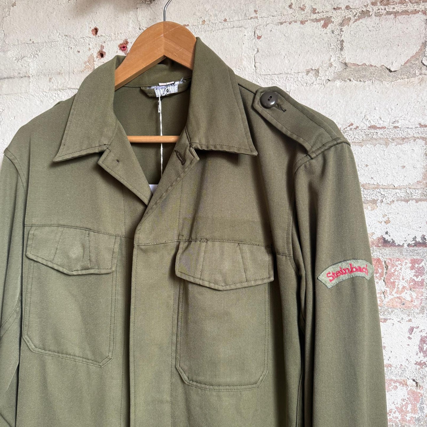 1970s Khaki Military Button Shirt Jacket
