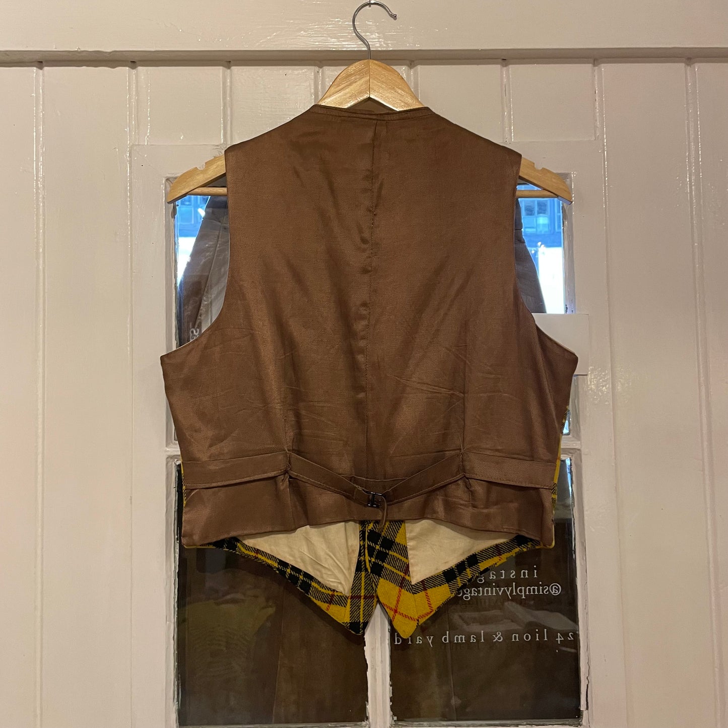 1960s Yellow British Tartan Waistcoat