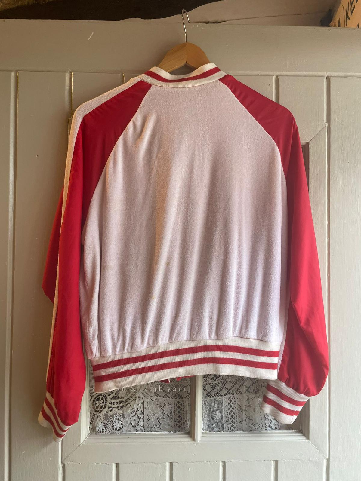 1980s Reversible Towelling Bomber Zip Up Jacket