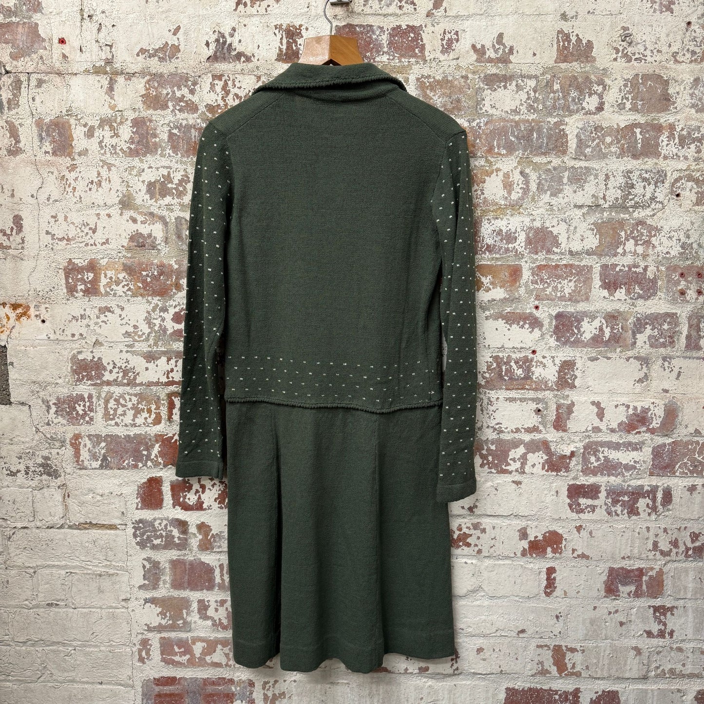 1970s Italian Knitted Green Dress