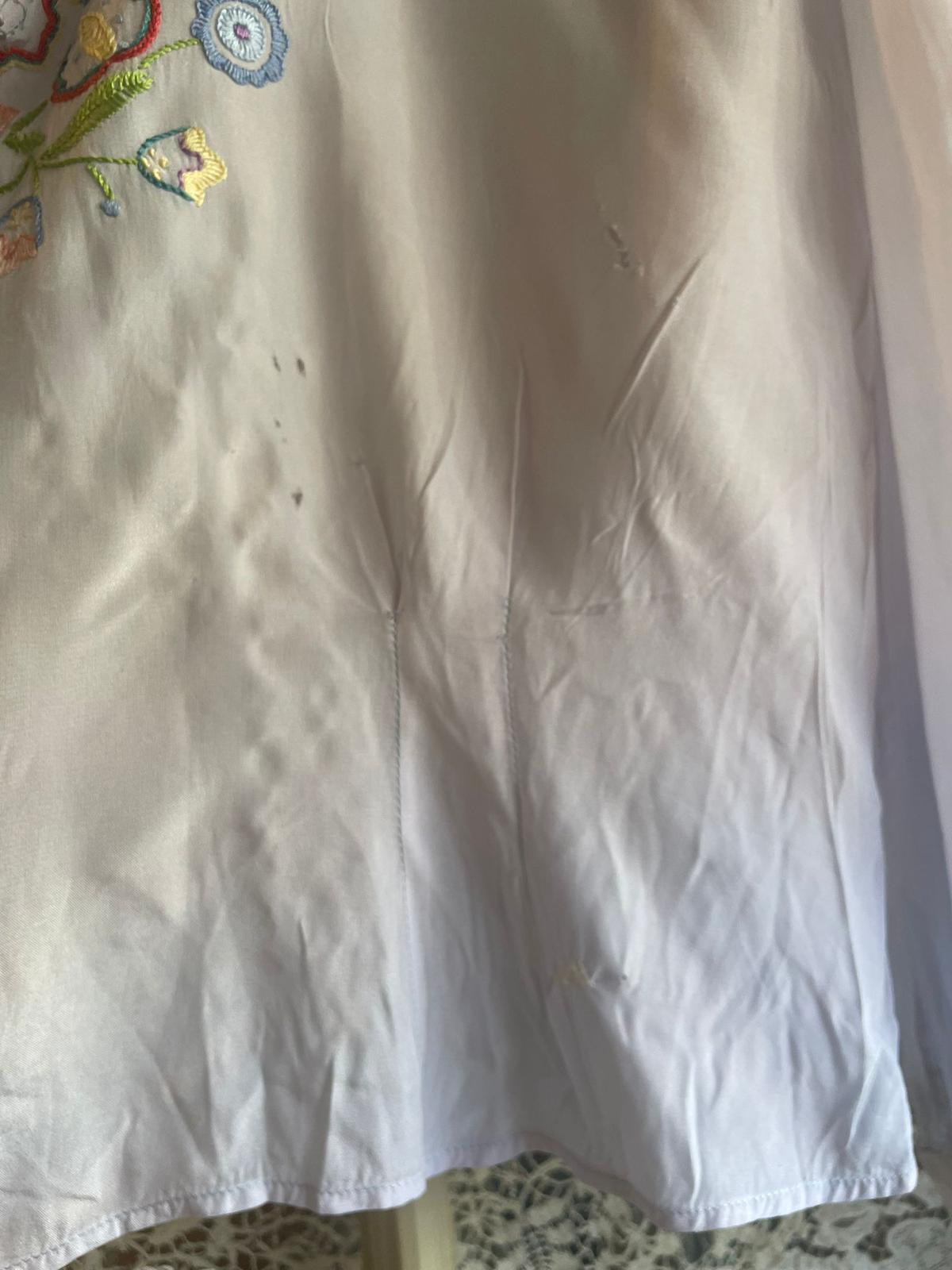 1940s White Embroidered Boohoo Blouse Shirt