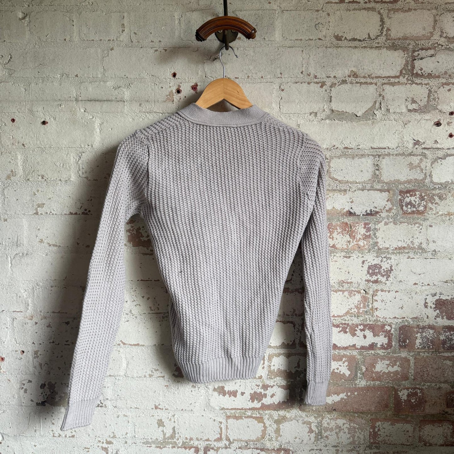 1960s Beige Wool British Knitted Cardigan Jumper