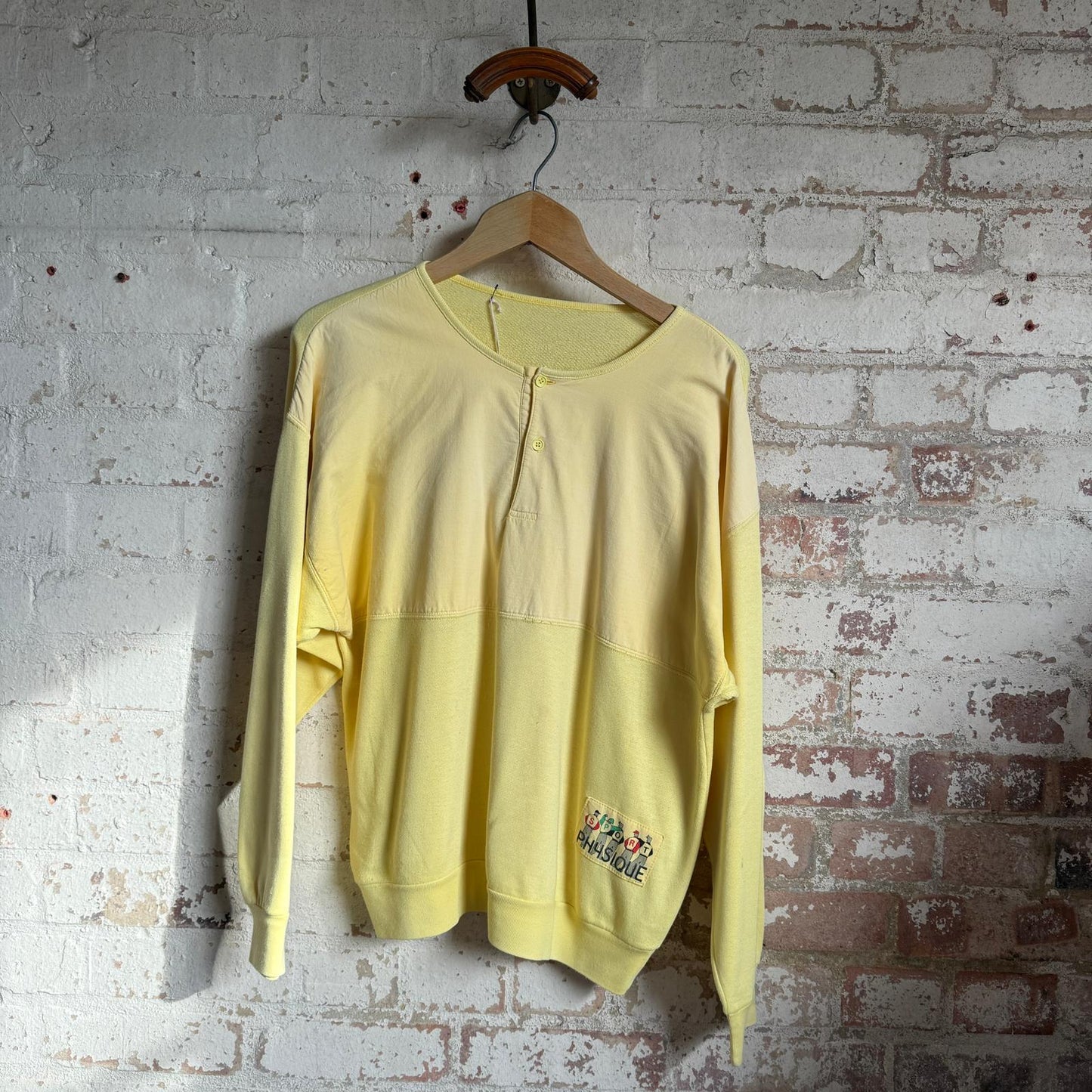 1980s Yellow cotton button Sweatshirt