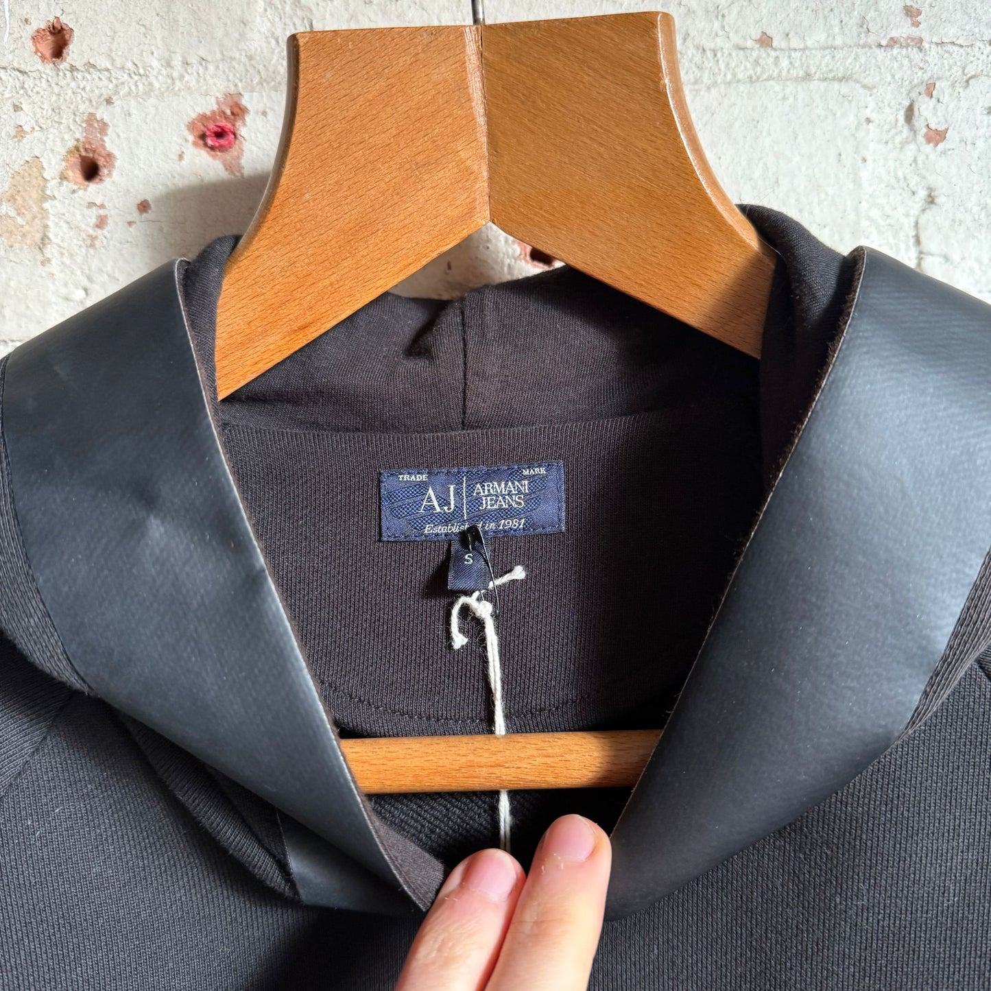 1990s Black Georgio Armani Hoodie Jumper