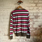 1990s Pink and Brown Striped Knitted Jumper