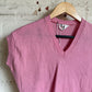 1950s Pink Knitted V-Neck Vest Sweater