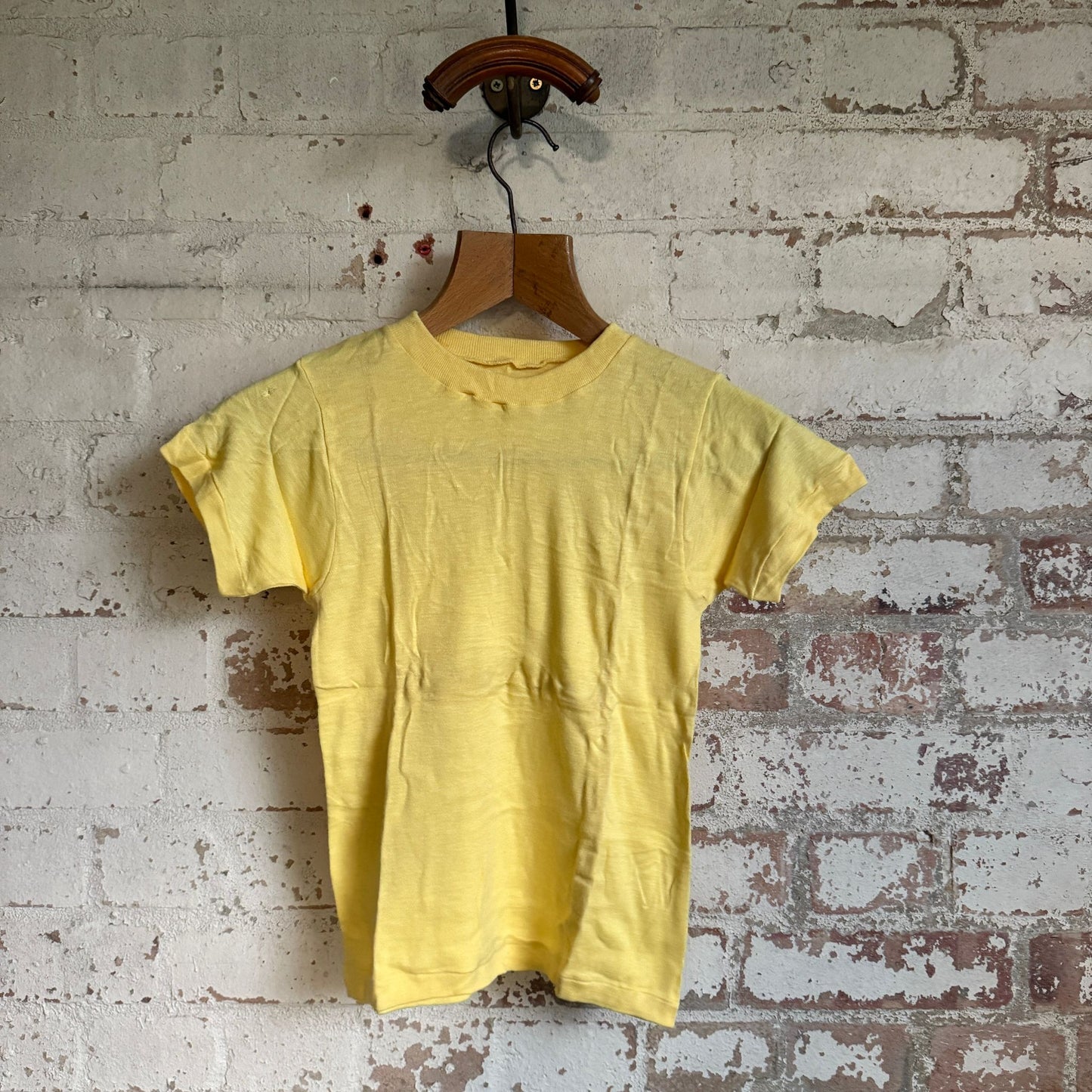 1970s Yellow Short-sleeved Blank T-shirt