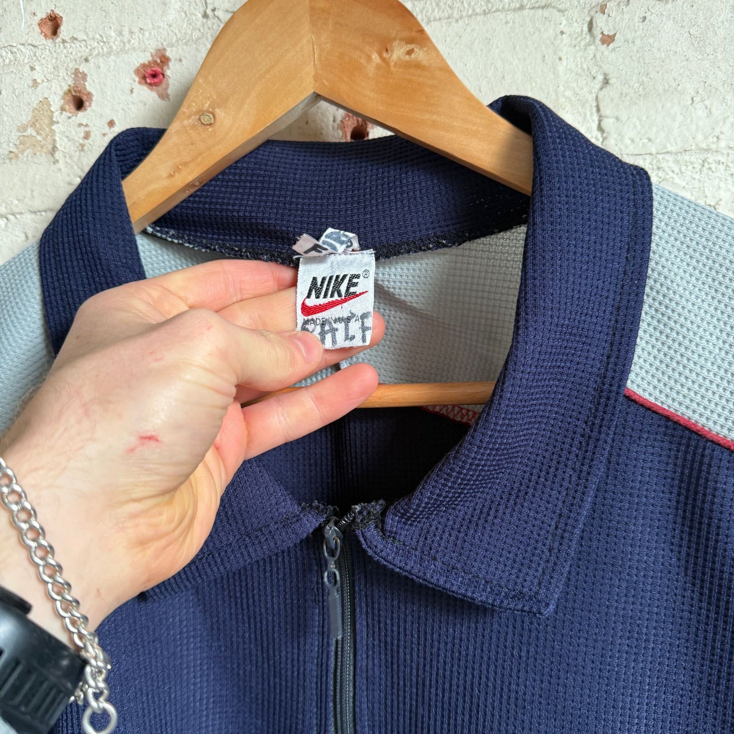 1990s Navy 1/4 Zip Nike Polo Shirt Top