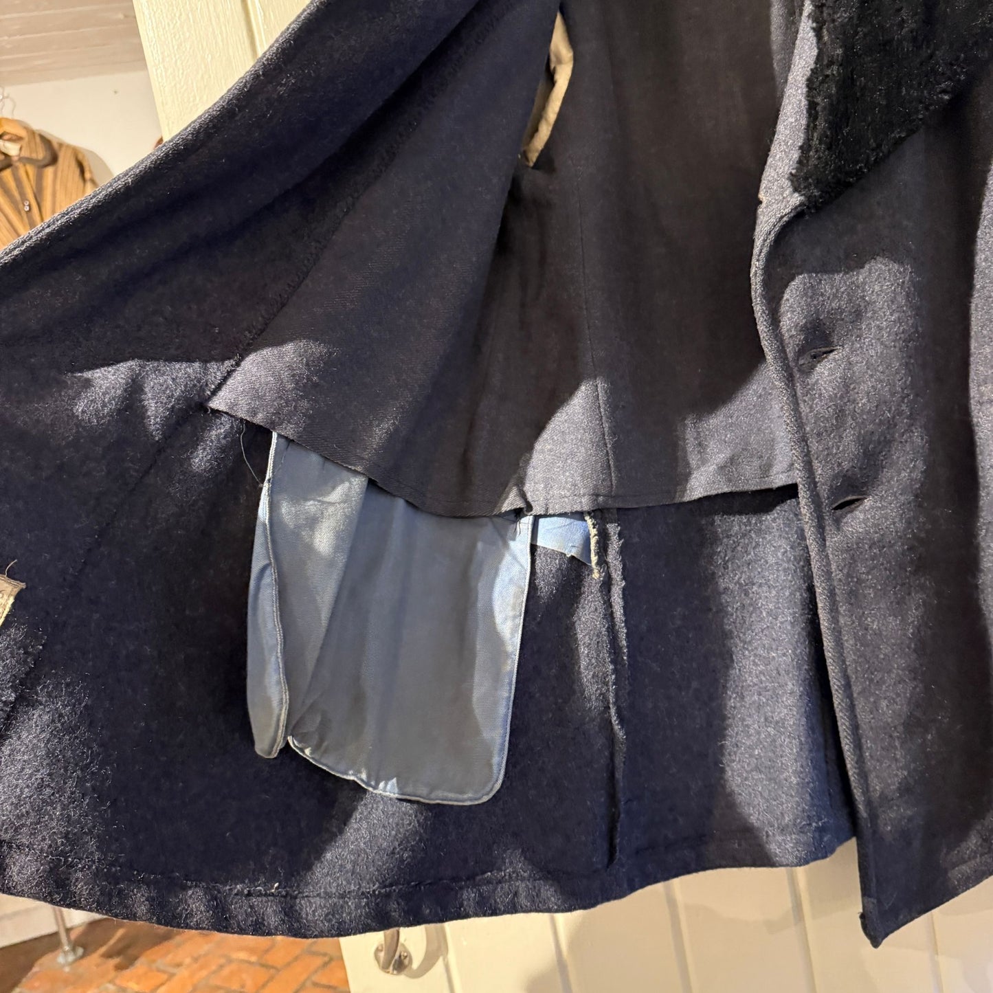 1940s 1942 British Military Wool Fur Naval Coat