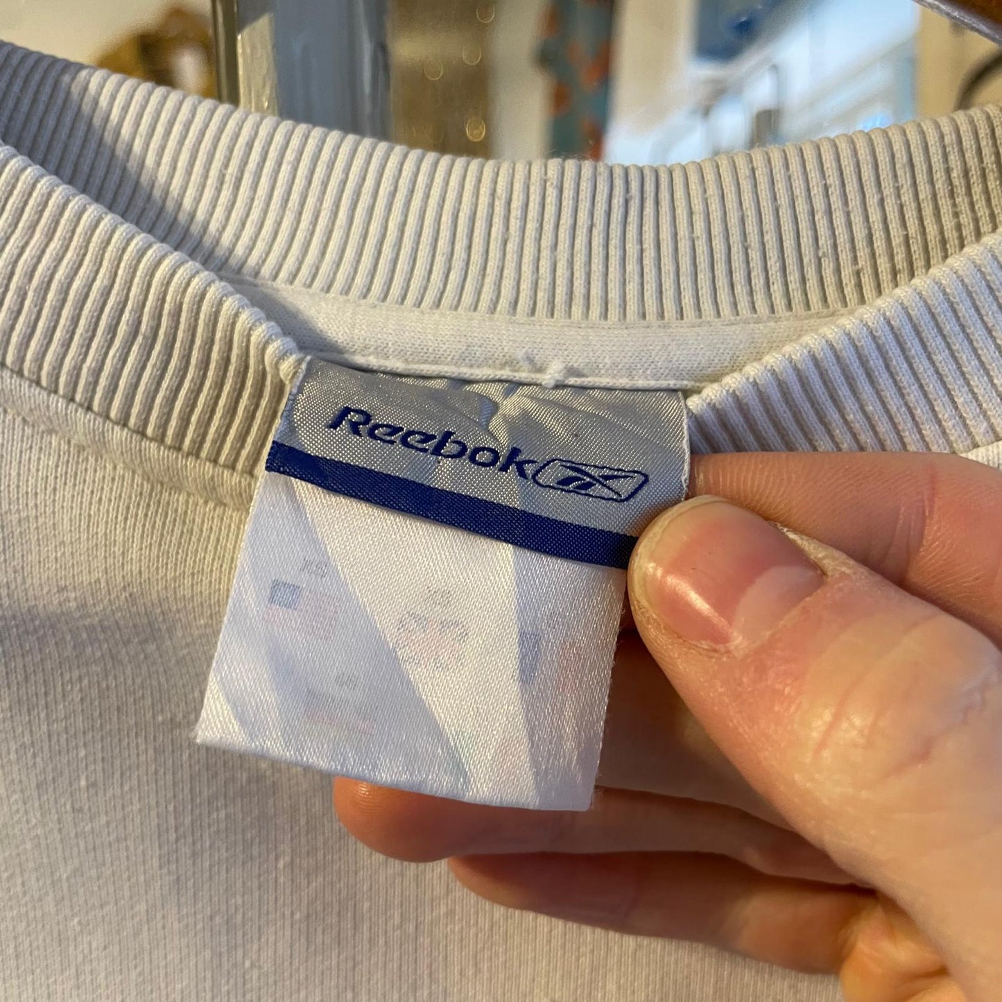 1990s White Embroidered Reebok Sweatshirt