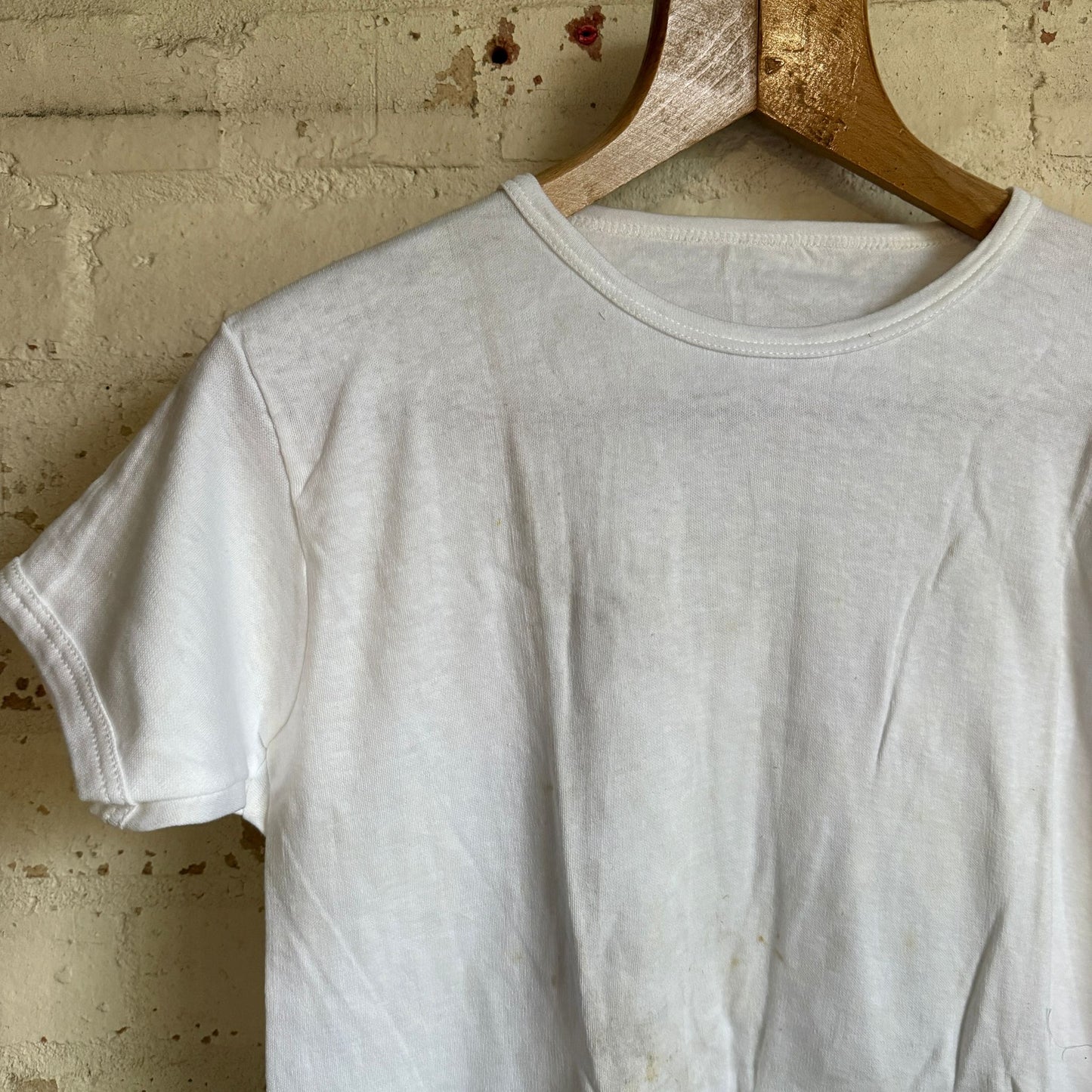 1970s White Short-Sleeve Blank Ringer T-shirt