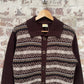Vintage 1970s 1980s Brown Knitted Cardigan Jumper