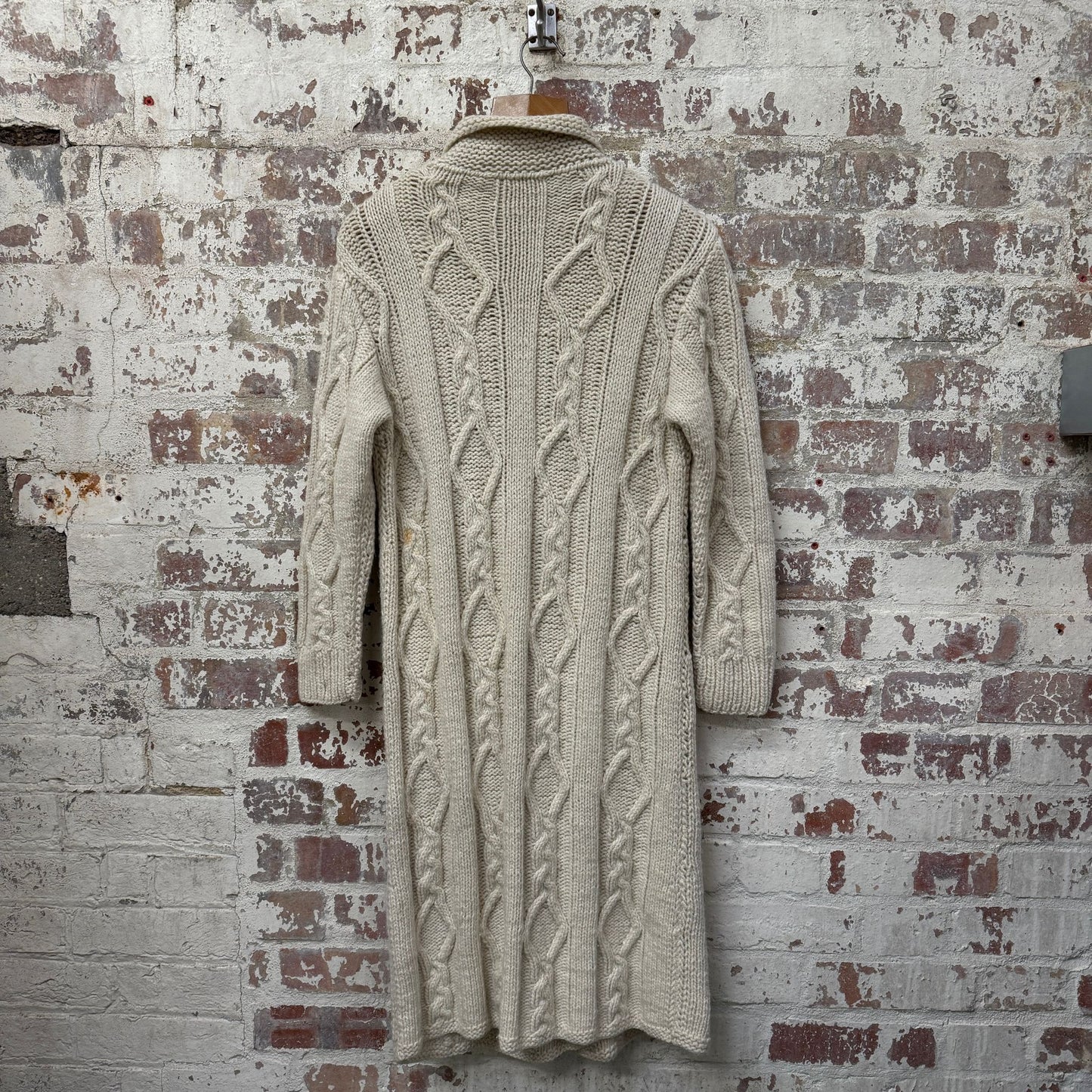 1970s Cream Knitted Long Jumper