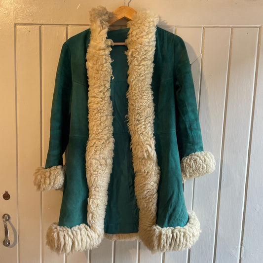 1960s Emerald Green Penny Lane Afghan Coat