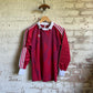 1980s Red Graphic Adidas Football Template Long Sleeve Top