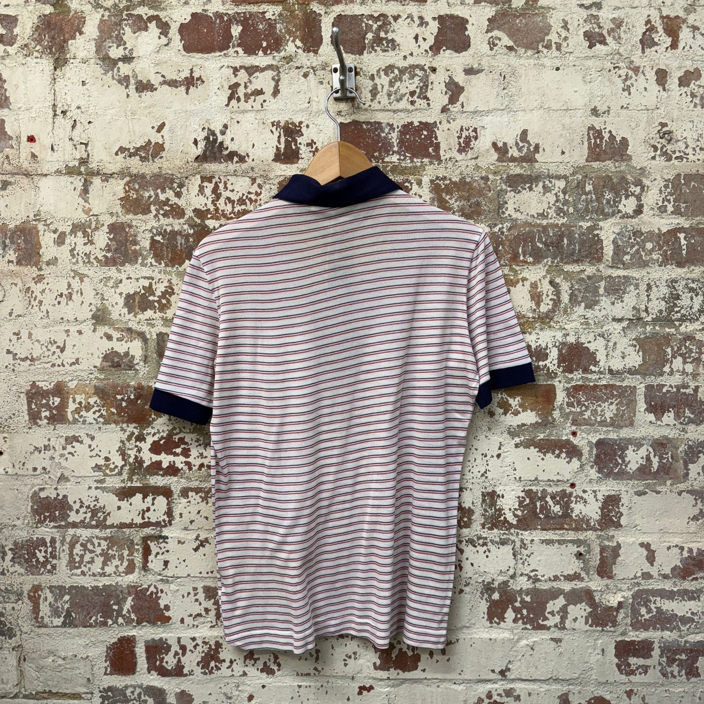 1970s Striped Italian Polo Shirt Top
