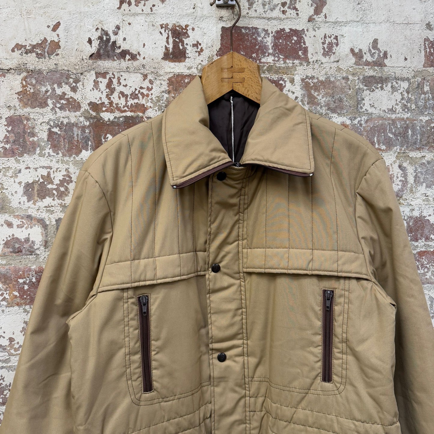 1970s Beige Padded Design Jacket