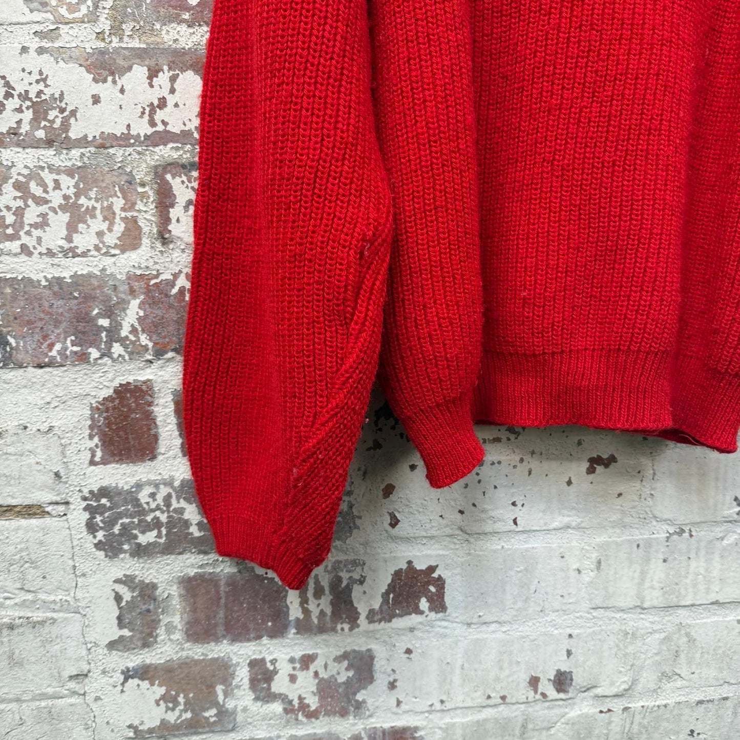 1980s Red Wool Knitted Jumper