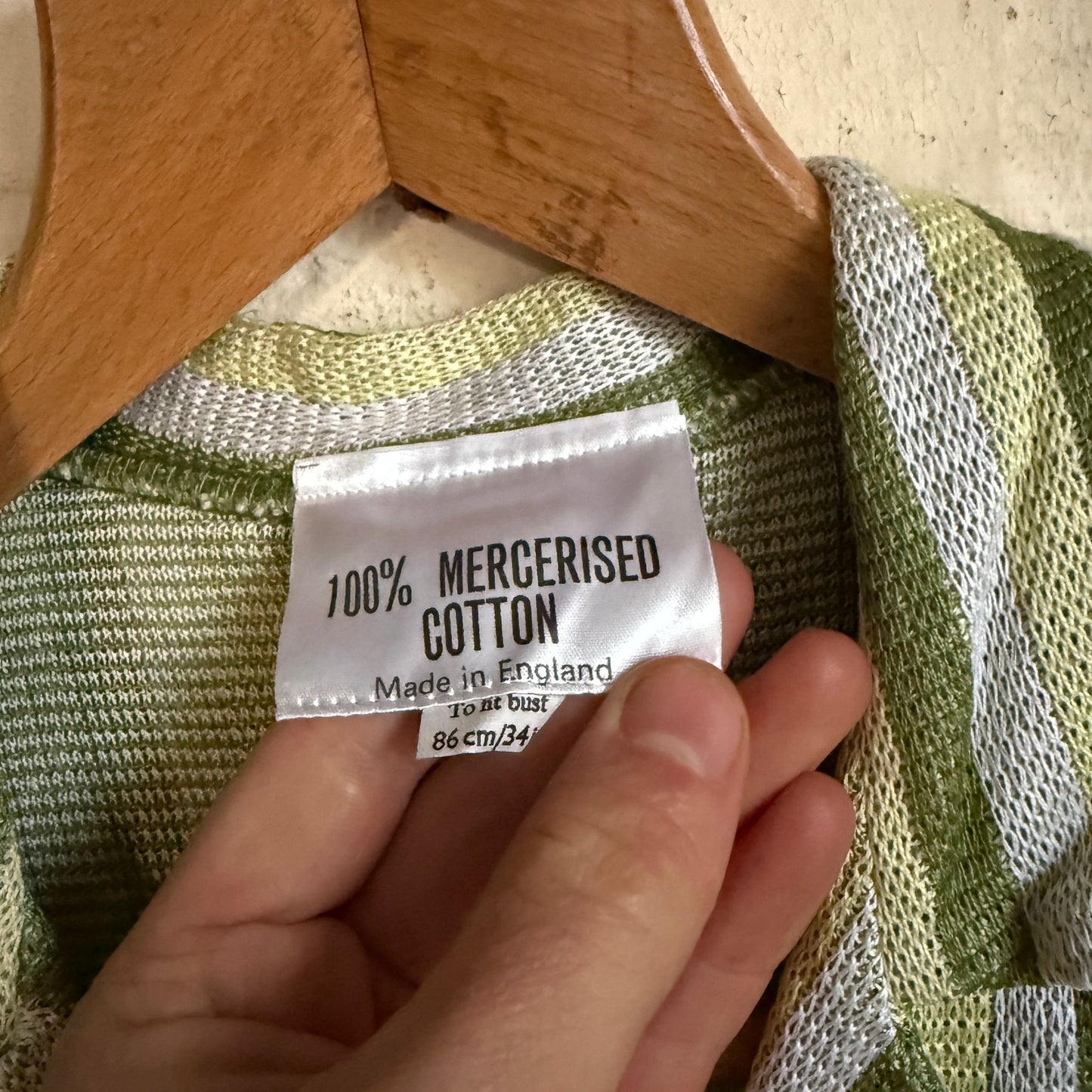 1970s Short-Sleeved Green Striped Shirt