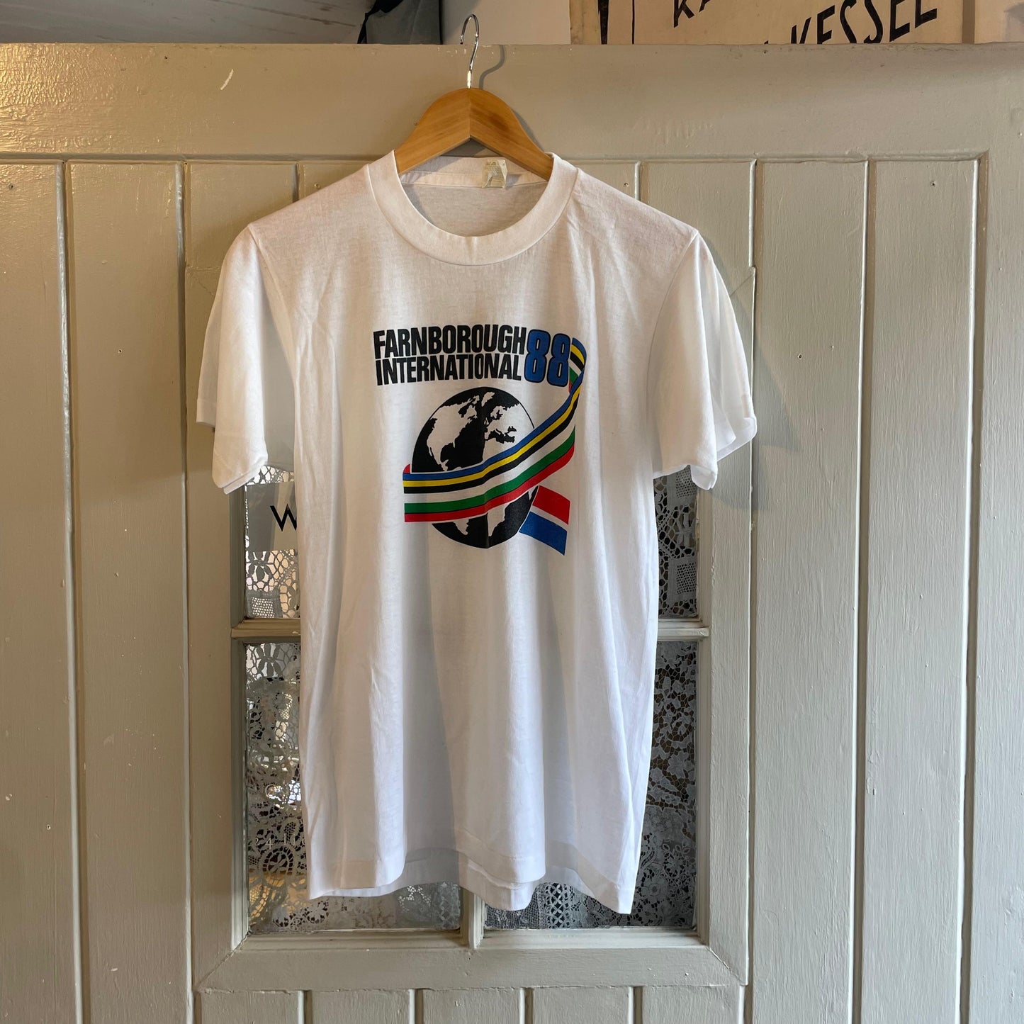 1980s White Graphic Farnborough International T-Shirt