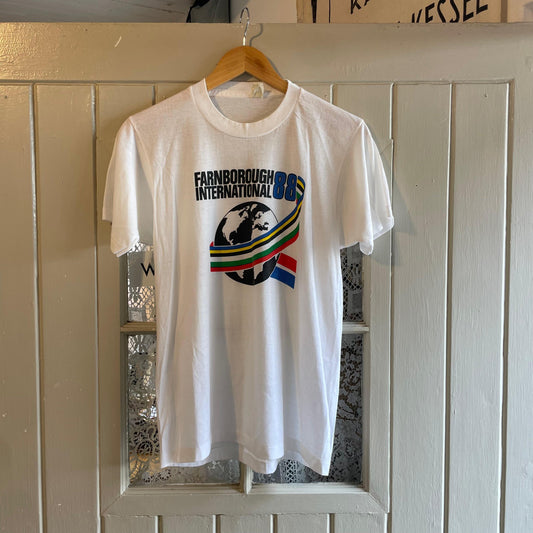 1980s White Graphic Farnborough International T-Shirt