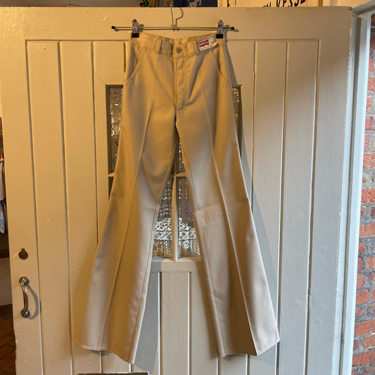 1970s Cream Carrera Flared Cotton Trousers