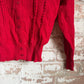 1960s Red Wool British Knitted Cardigan Jumper