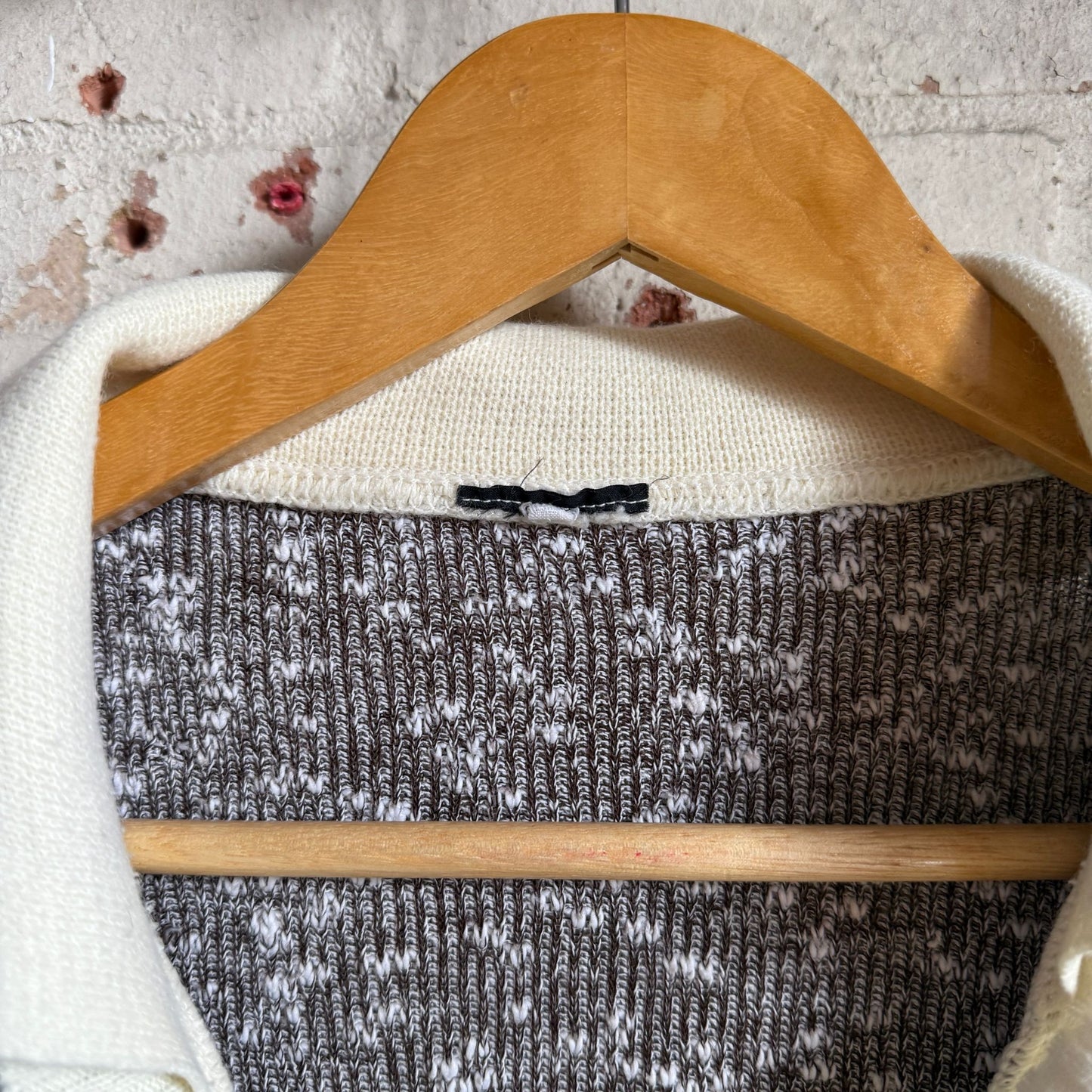 1970s Brown Knitted Open Collar Polo Shirt Top