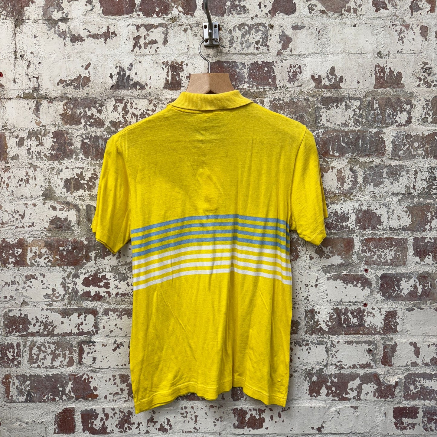1980s Yellow Carrera Stripe Polo Shirt