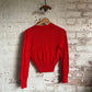1950s Red Knitted Cardigan Jumper