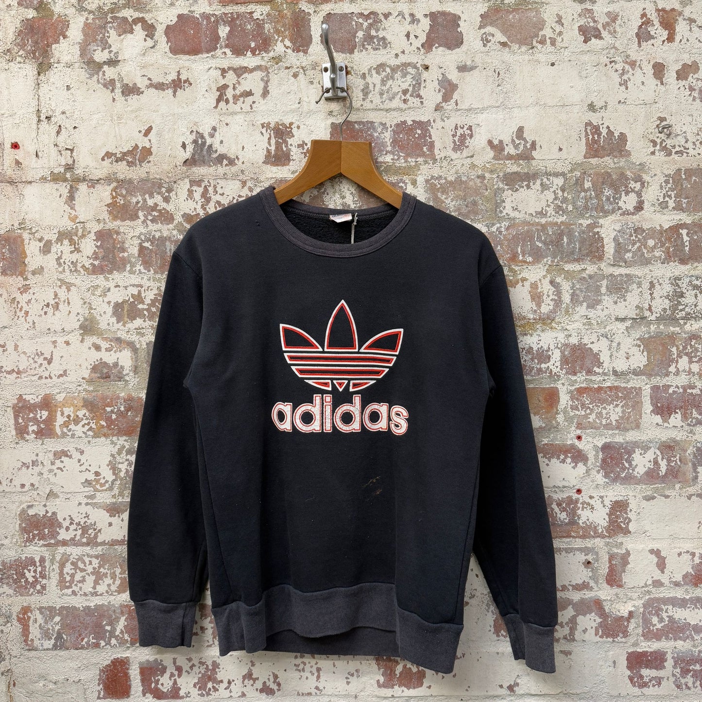 1980s Black Graphic Adidas Sweatshirt