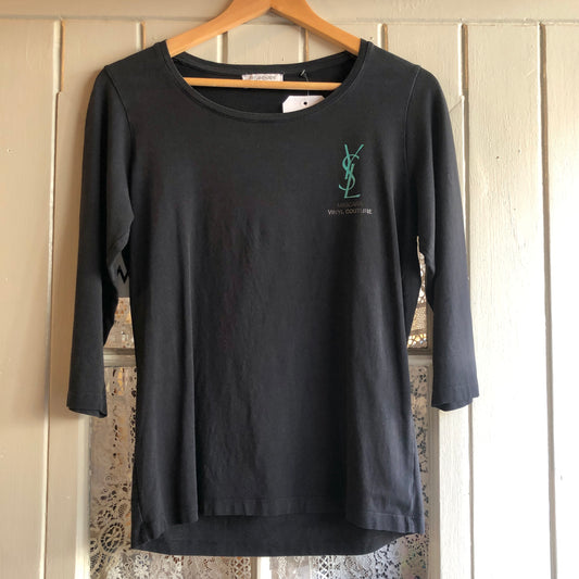 2000s YSL Black Counter Long Sleeve Top T-Shirt