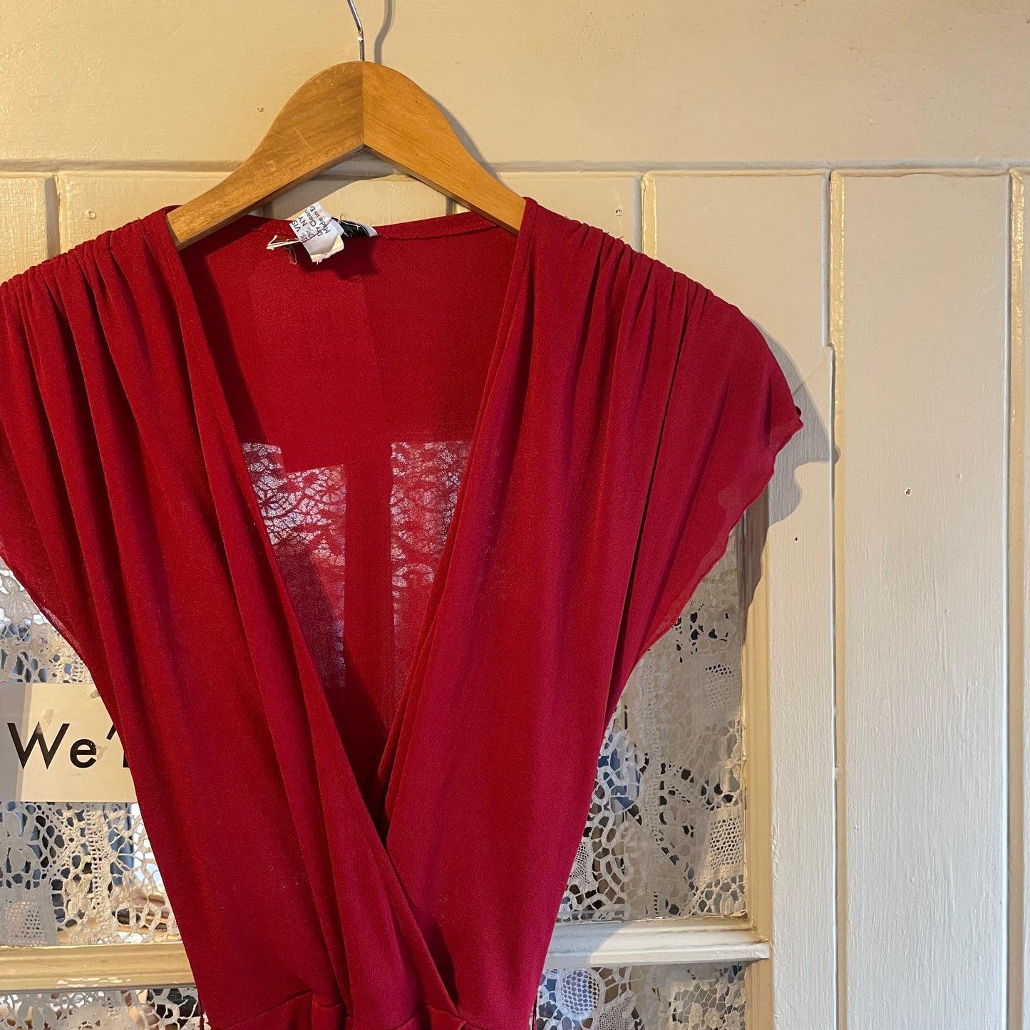 1970s Red Roots Dress