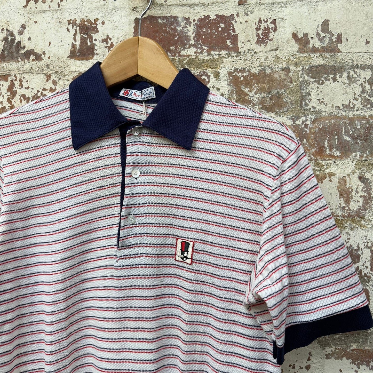 1970s Striped Italian Polo Shirt Top