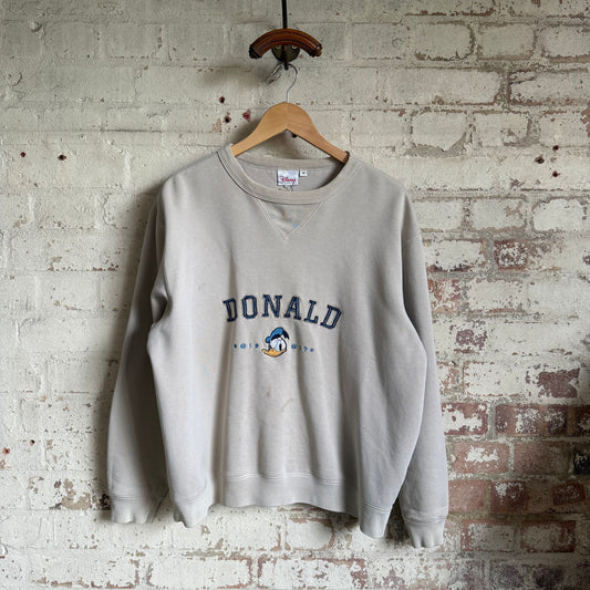 1990s Beige Donald Duck Disney Sweatshirt
