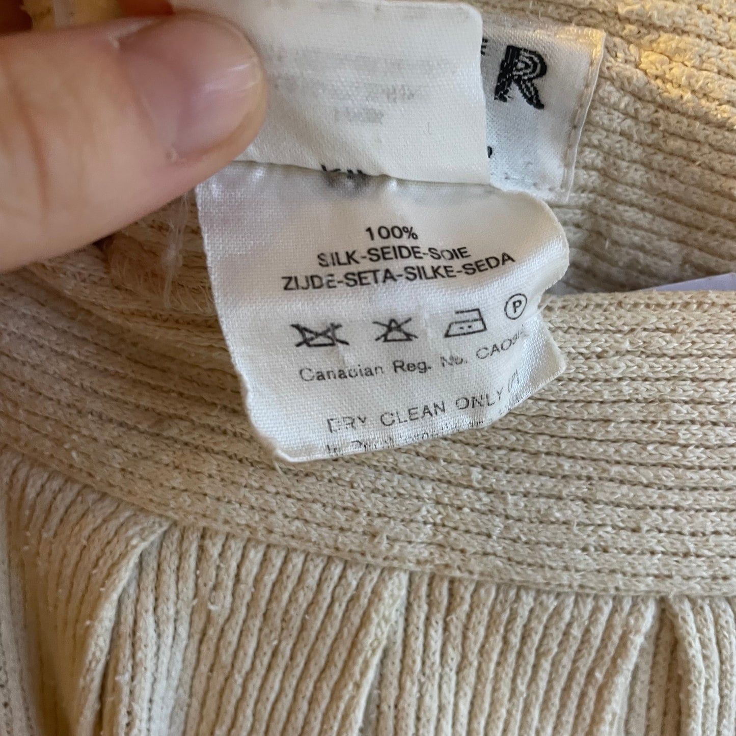 1980s Beige Jaeger Silk Skirt