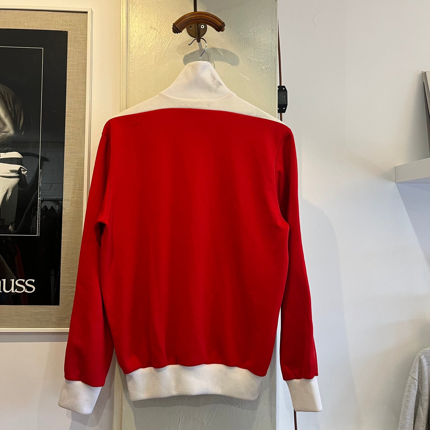 1980s White and Red Track Top