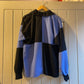 1980s Blue and Black Hockey Check Panel Tailored Rugby Shirt