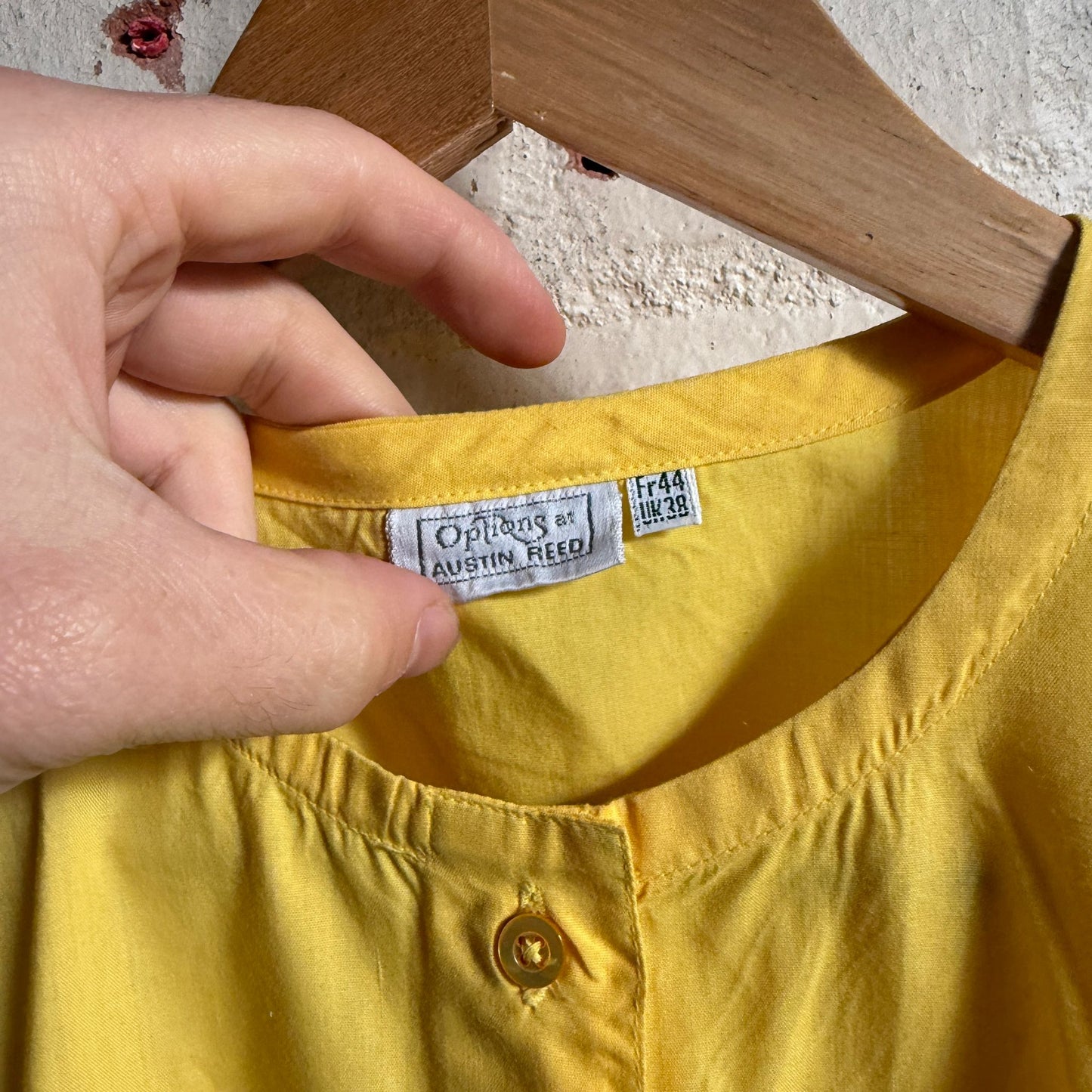 1980s Yellow Austin Reed Button Shirt