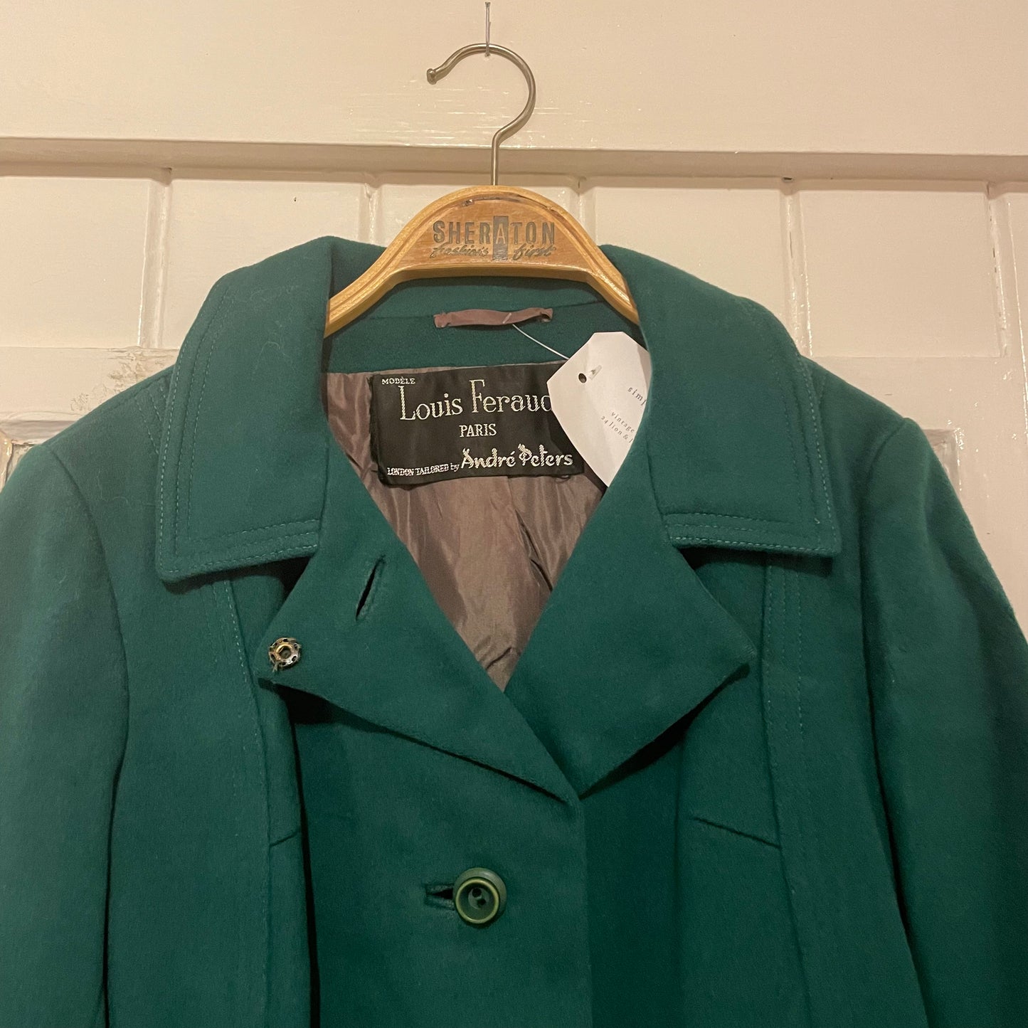 1950s Green Louis Feroud Wool Long Coat