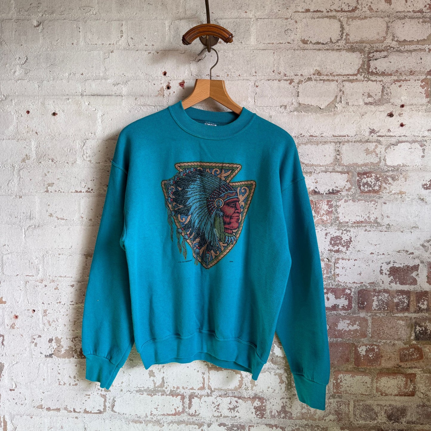 1990s Turquoise Graphic Sweatshirt