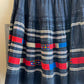 1970s Dark Navy Patterned Skirt