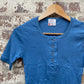 Vintage 1970s 1980s Blue Button T-Shirt
