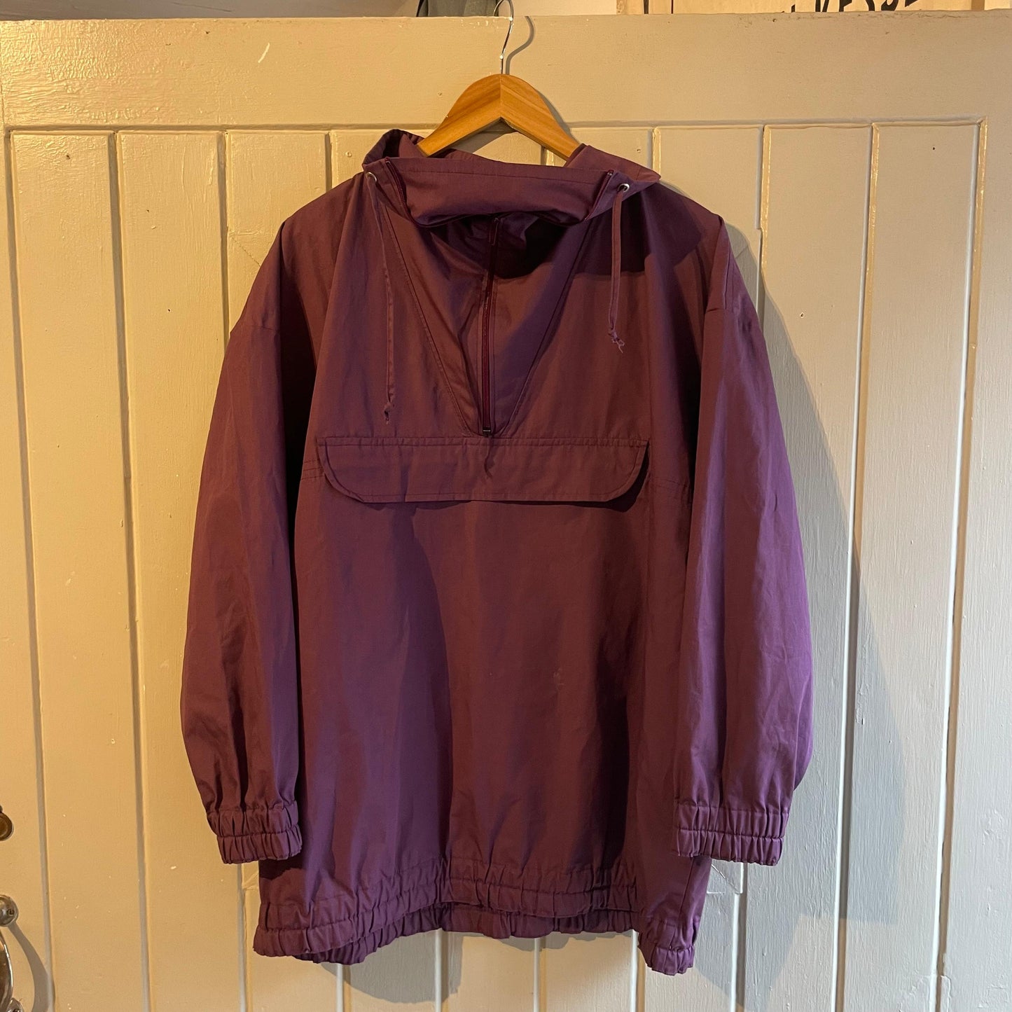 1980s Purple Pullover Smock Jacket